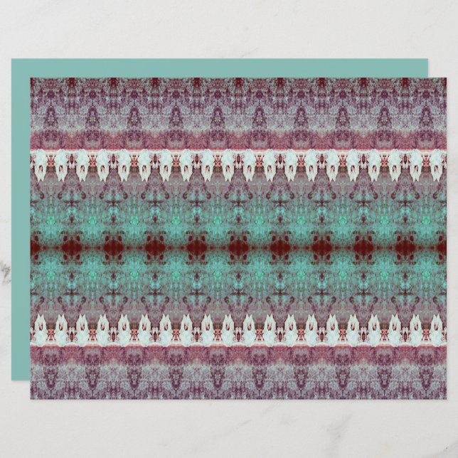 Tribal Western Patteral Teal Bull Cow Skull Countr (Frente/Verso)