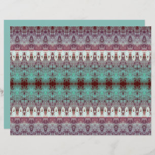 Tribal Western Patteral Teal Bull Cow Skull Countr