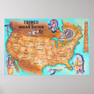 Tribos do poster indiano da nação