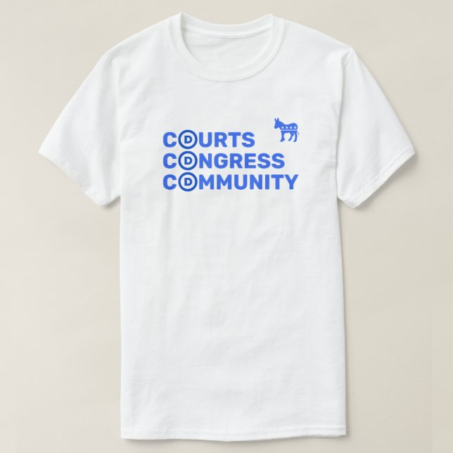 Tribunais, Congresso, Camiseta Comunitária (Frente do Design)