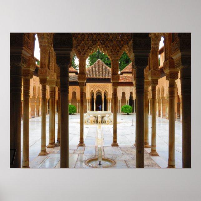 Tribunal dos Leões, Alhambra, Espanha - Poster (Frente)