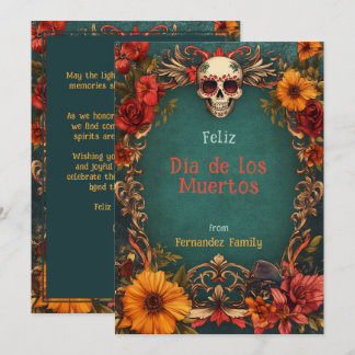 Tributo Floral Personalizável do 💀 Dia de Muertos