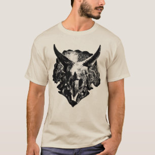 Triceratops Camisa Fóssil Crânio
