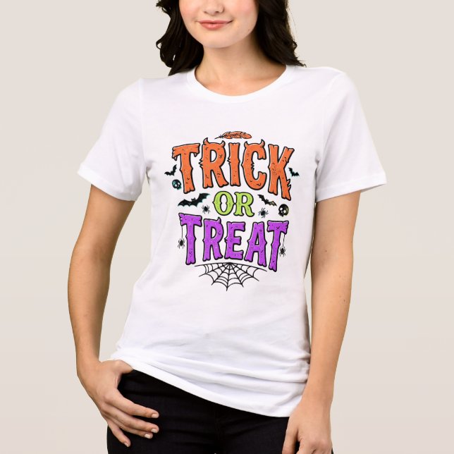Trick Halloween Tratamento Engraçado Teia de Aranh (Frente)