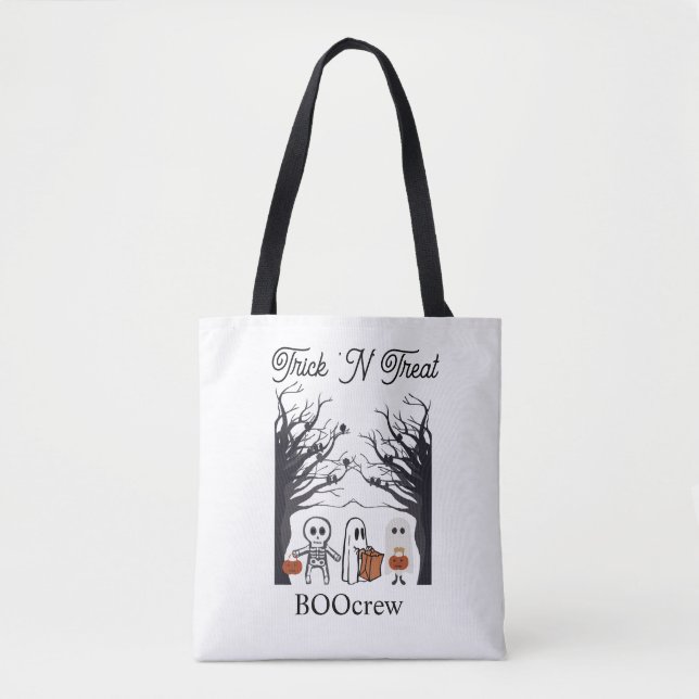 🎃 Trick’N’ Treat BOOcrew Tote Bag | Cute Hallowee (Frente)