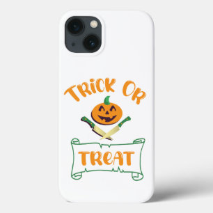 Trick or treat caveira Halloween rosto de abóbora