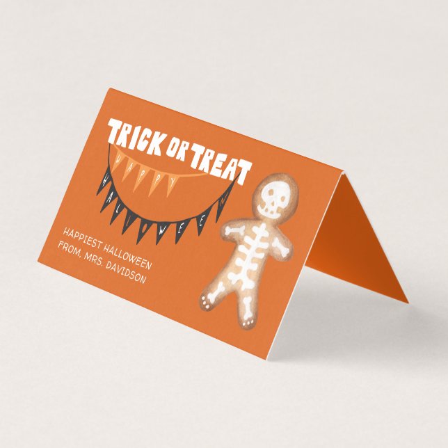Trick or Treat | Esqueleto de Gengibre de Hallowee (Frente)