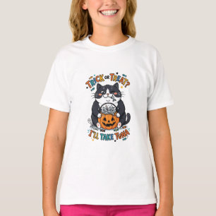 Trick or Treat Eu Vou Levar Atum Camiseta Engraçad