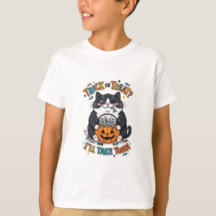 Trick or Treat Eu Vou Levar Atum Camiseta Engraçad