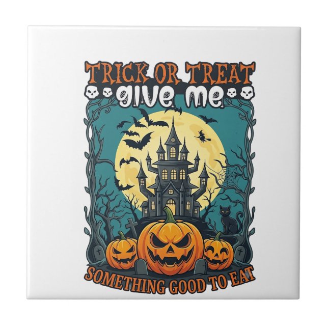 Trick Or Treat Halloween Casa Assombrada Abóboras  (Frente)