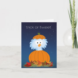 Trick or "Tweet" cartão de pássaro de Halloween