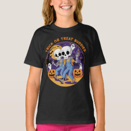 Trick ou Tratar Buddies Esqueleto Camisa Amizade
