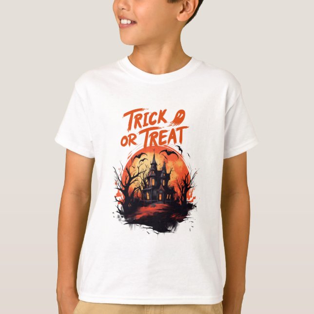 Trick ou Tratar Camisa De Casa Assombrada (Frente)