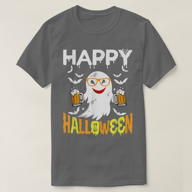 Trick Ou Tratar Camisa De Halloween Ghost Pumpkin  (Frente do Design)