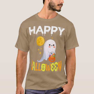 Trick Ou Tratar Camisa De Halloween Ghost Pumpkin 