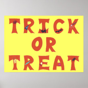 Trick ou Tratar Posters de Halloween decorados