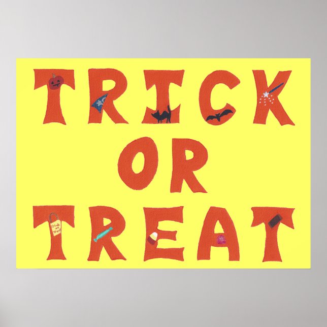 Trick ou Tratar Posters de Halloween decorados (Frente)