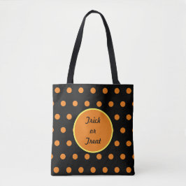 Trick ou Tratar Tote Bag (Preto e Laranja)