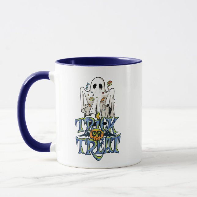 Trick Ou Trate A Caneca De Café De Halloween (Esquerda)