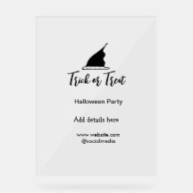 Trick ou trate o chapéu preto do Halloween w