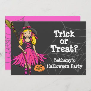 Trick ou trate o convite de festas das meninas do