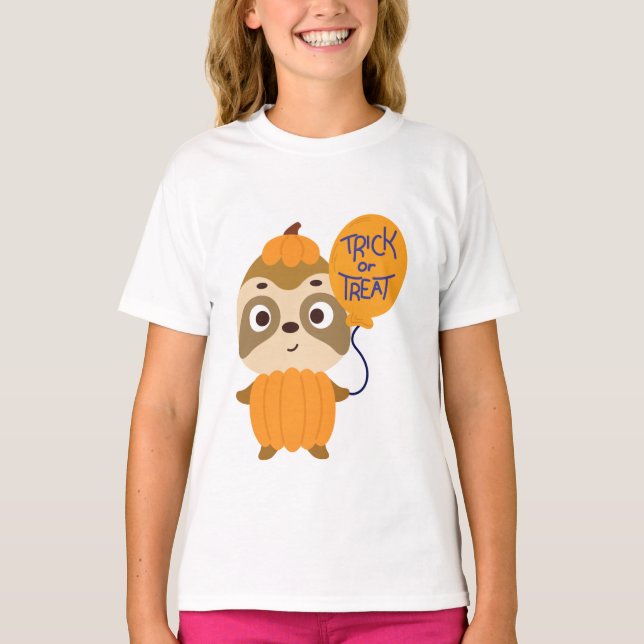 Trick ou Treine Camisa de Abóbora do Halloween (Frente)