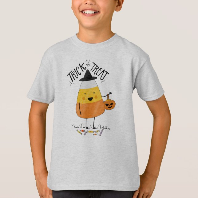 Trick ou Treine Camisa de Capa de Milho Doce (Frente)