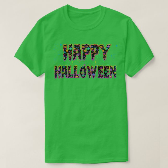 Trick Ou Treine Camisa De Halloween Pumpkin Happy  (Frente do Design)