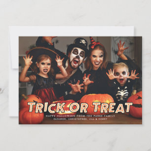 Trick ou Treine o Cartão com fotos de Halloween