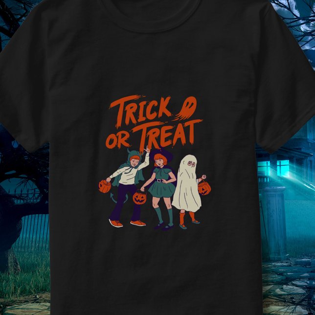 Trick Retro ou Tratar Crianças Camisa do Dia das B (Criador carregado)