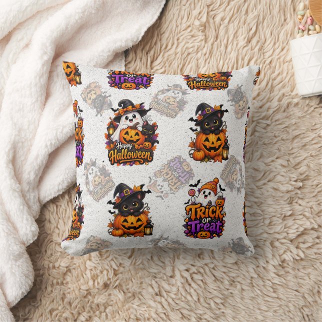 Tricky or Treat Ghost Almofada de Arremesso  (Cobertor)