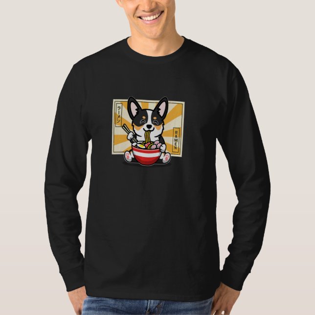 Tricolor Negro Corgi Pullover (Frente)