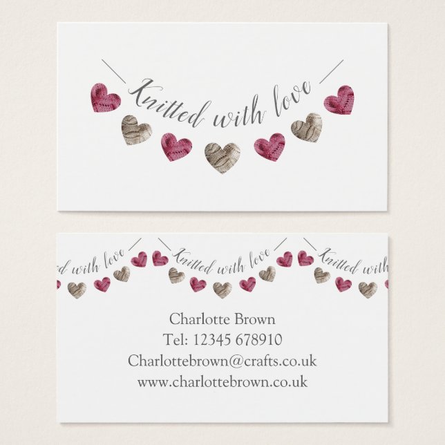 tricotado com dom ou cartão de visita (Frente & Verso)