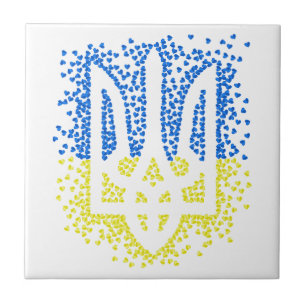 Tridente de emblem ucraniano trizub espalhando cor