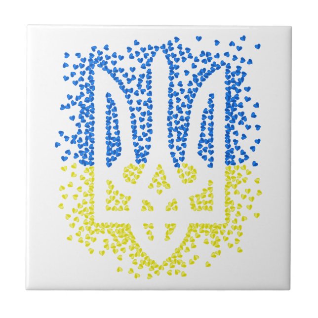 Tridente de emblem ucraniano trizub espalhando cor (Frente)