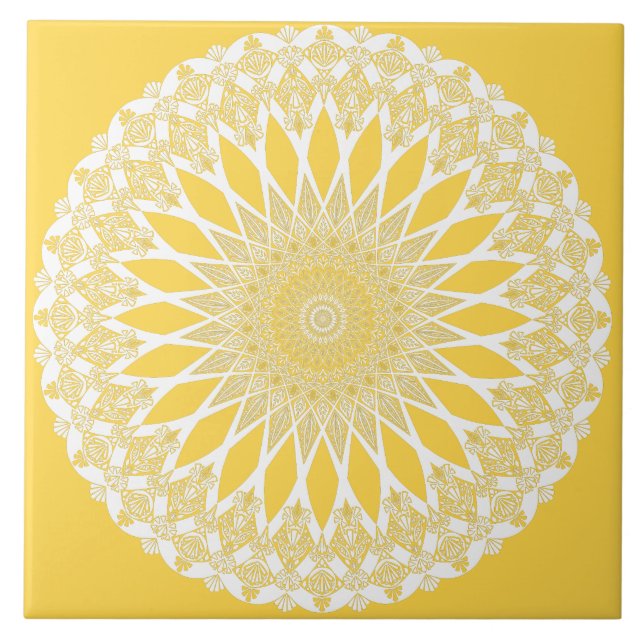 Triestilos de girassol amarelo Mandala (Frente)