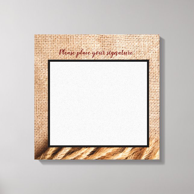 Trigo com Canvas de assinatura de 20"x20" no soque (Frente)