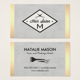 Trilha Lux Dourada de couro branco monograma