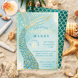Trilha Sereia sob o Mar Aqua e Dourado Aniversário