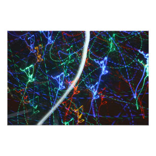 Trilhas de Luz Neon Fotografia Abstrata. Cyberpunk