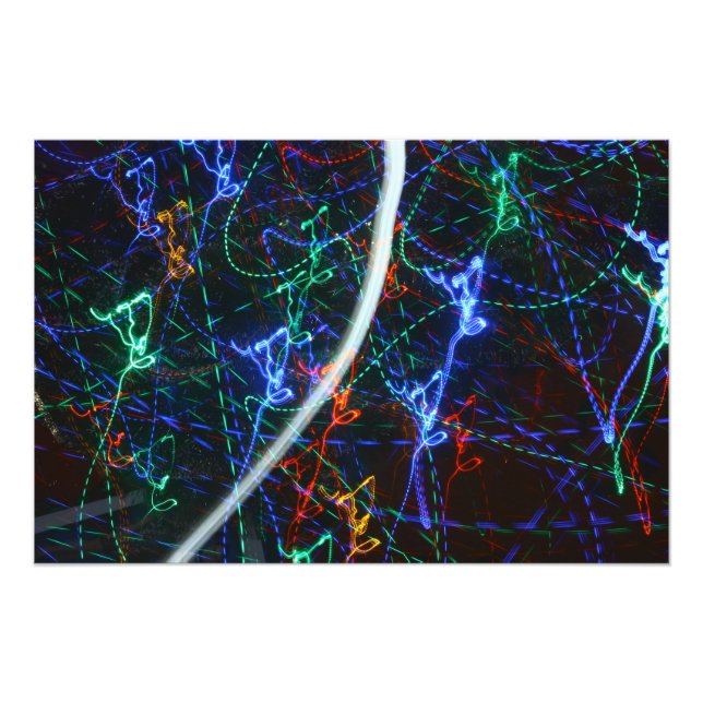 Trilhas de Luz Neon Fotografia Abstrata. Cyberpunk (Frente)