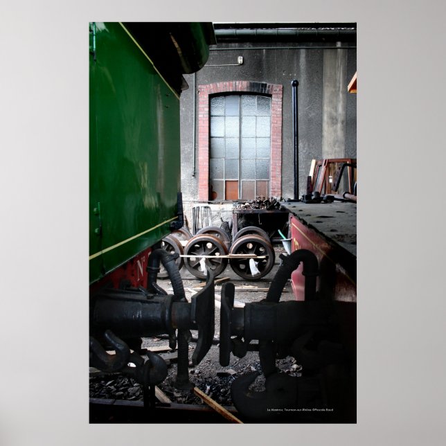 Trilho Yard Old Steam Train Le Mastrou Poster (Frente)