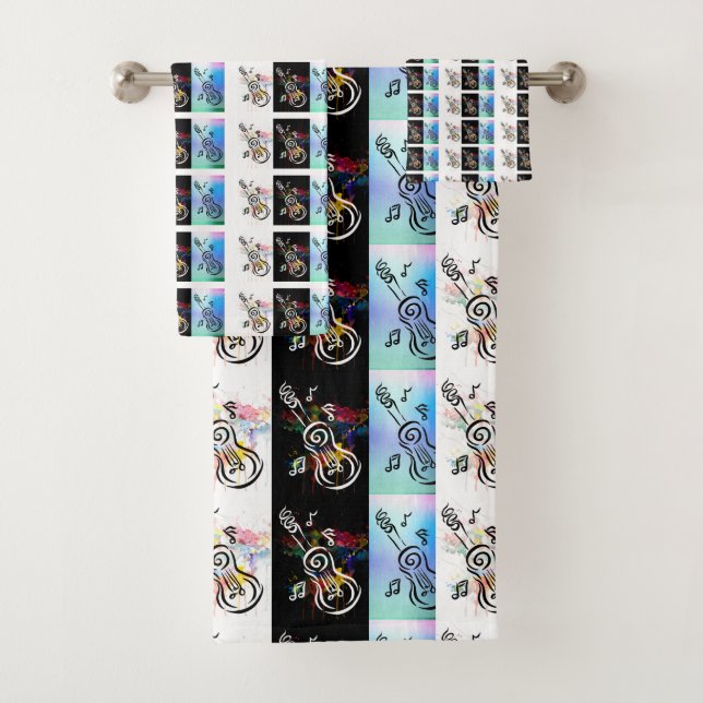 "Trilogia de Violão" Conjunto de Toalhas de Banhei (Insitu)