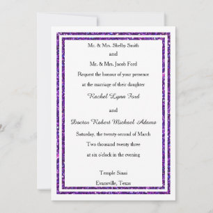 Trim. Brilhante Roxo-Chic - Convite de casamento