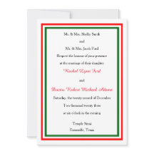 Trim de Natal Duplo - Convite de Casamento 5x7