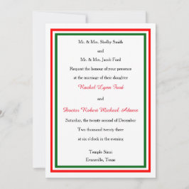 Trim de Natal Duplo - Convite de Casamento 5x7