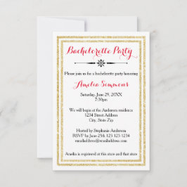 Trim Dourado Duplo - Convite Bachelorette 3x5