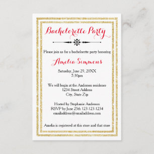 Trim Dourado Duplo - Convite Bachelorette 3x5
