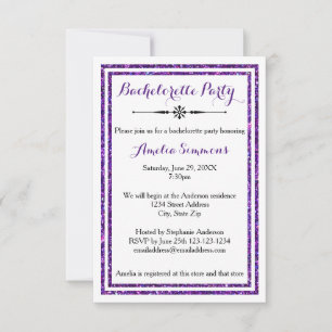Trim. Duplo Roxo - Convite para Bachelorette 3x5