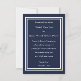 Trim. Marinho Duplo - Convite de Casamento 3x5